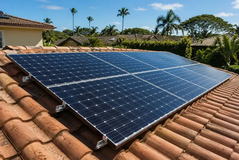 Installation de panneaux solaires au Temple